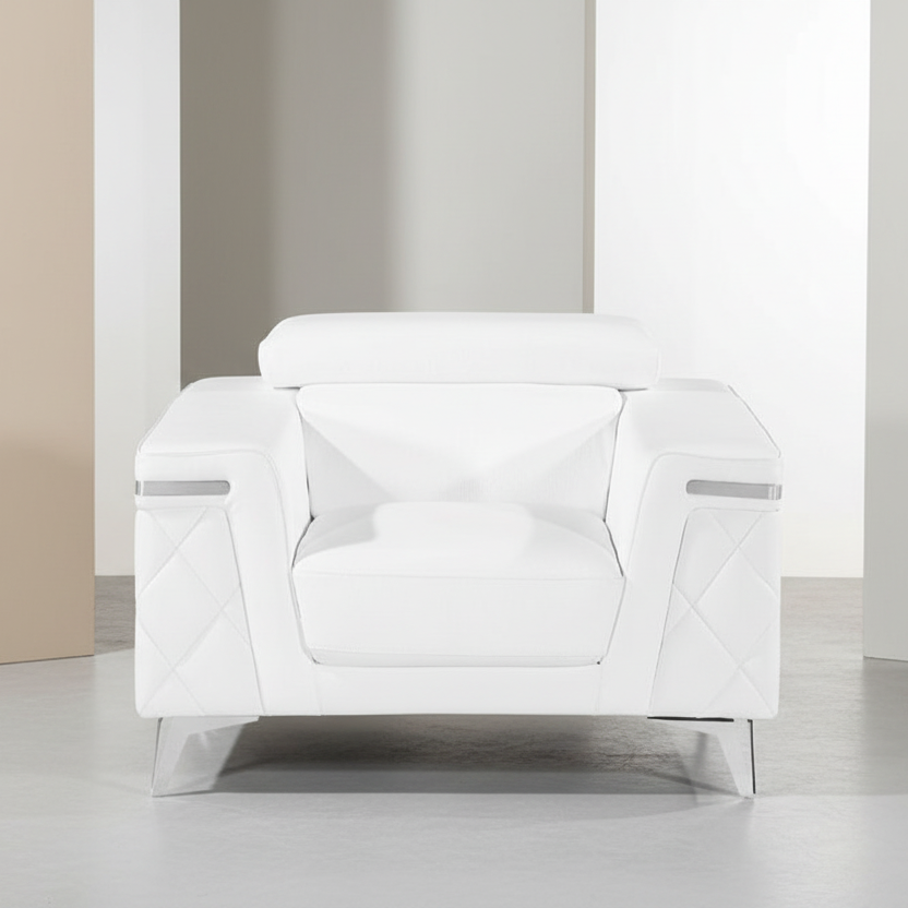 42" Leather Diamond Tufted Club Chair