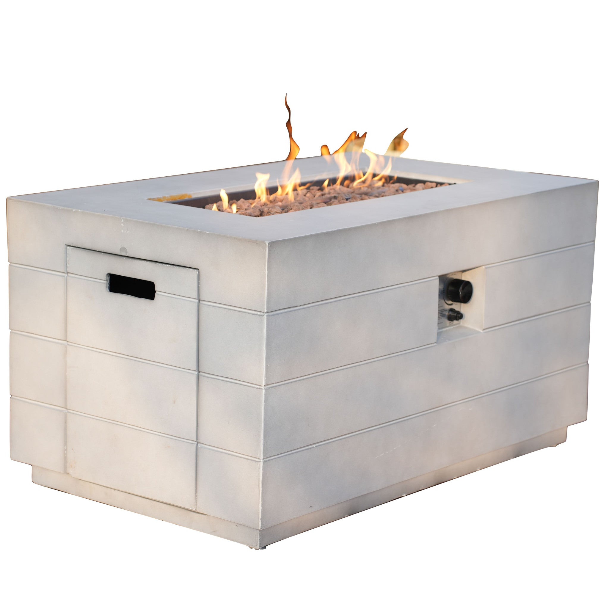 42" Gray Metal Rectangle Fire Pit