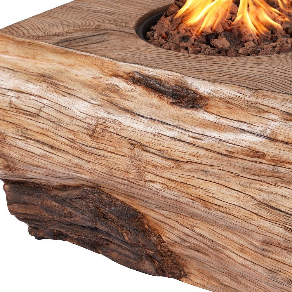 50000 BTU 40" Faux Wood Natural Gas Fire Pit