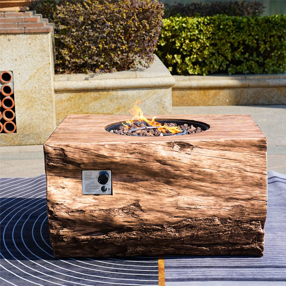 50000 BTU 40" Faux Wood Natural Gas Fire Pit