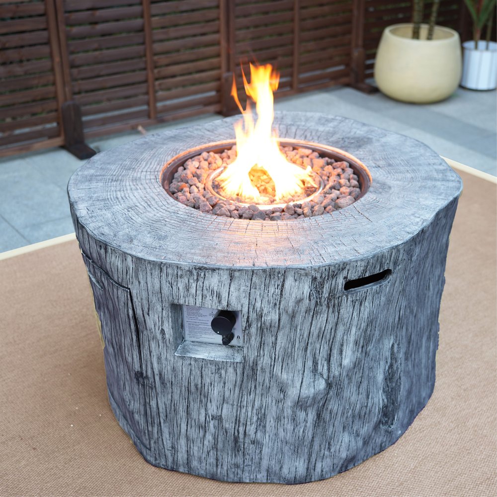 50000 BTU 40" Gray Faux Wood Propane Fire Pit
