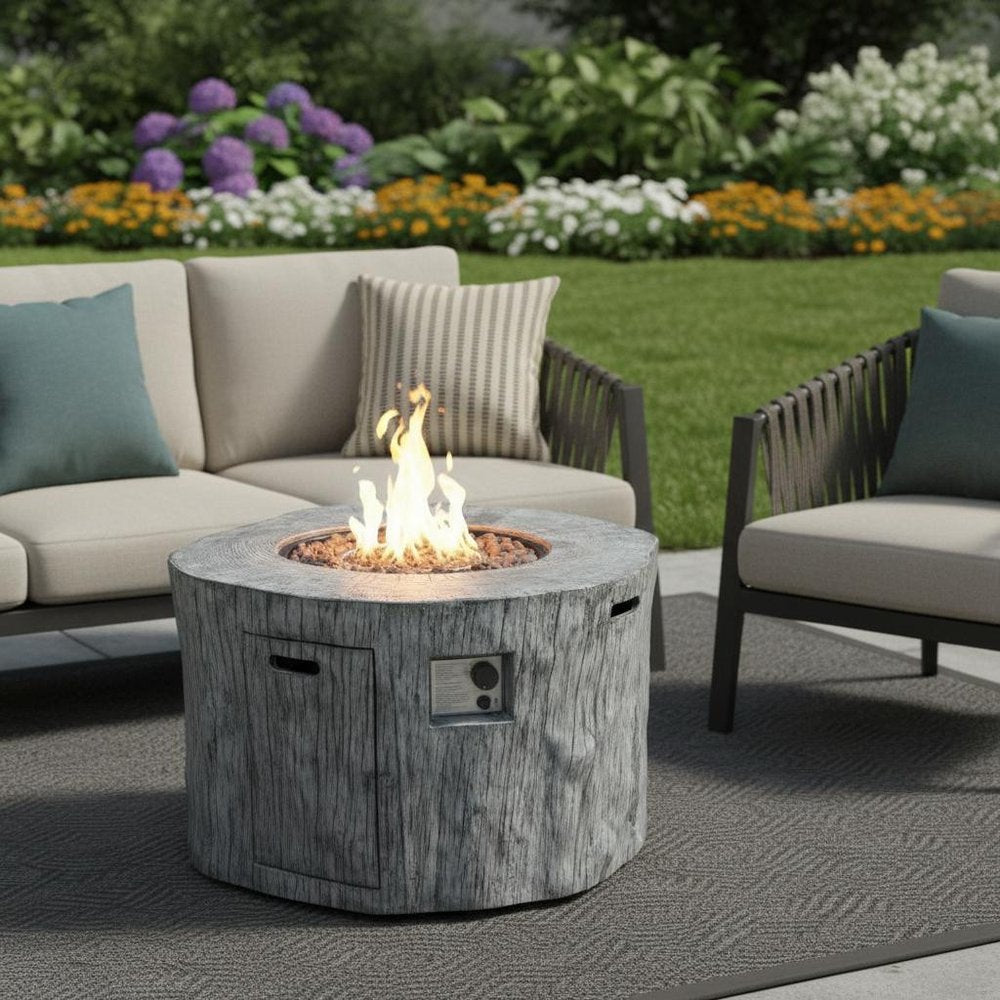 50000 BTU 40" Gray Faux Wood Propane Fire Pit