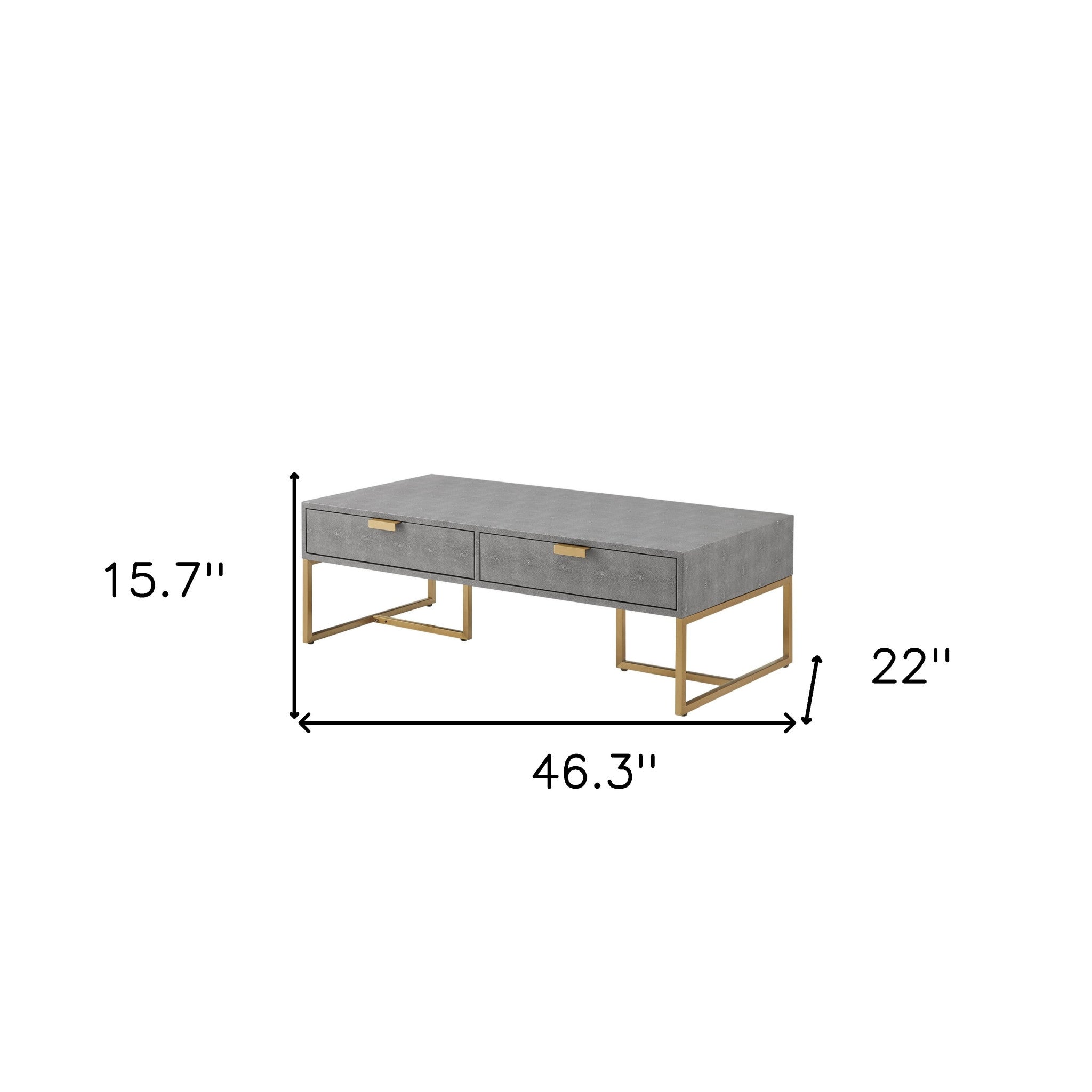 46" Modern 2 Drawer Coffee Table