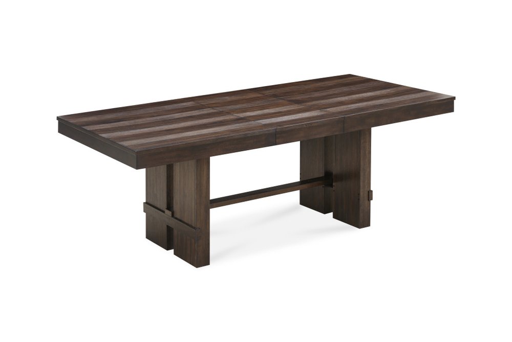 84" Dark Brown Wood Extendable Trestle Dining Table