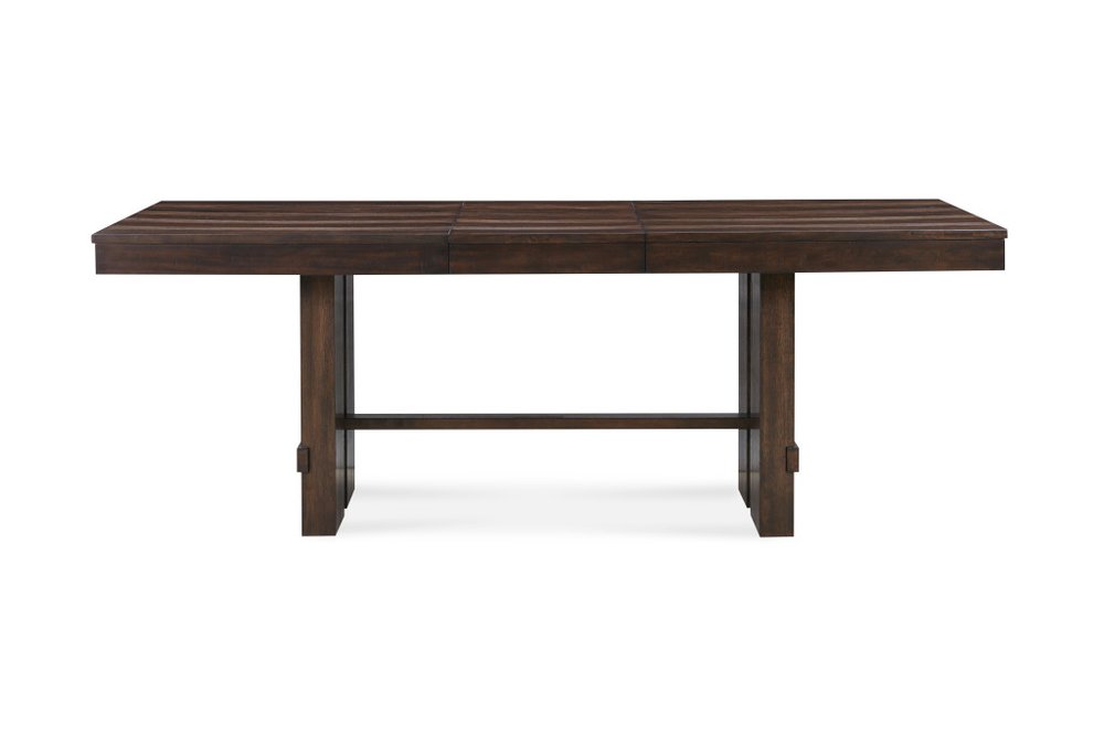 84" Dark Brown Wood Extendable Trestle Dining Table