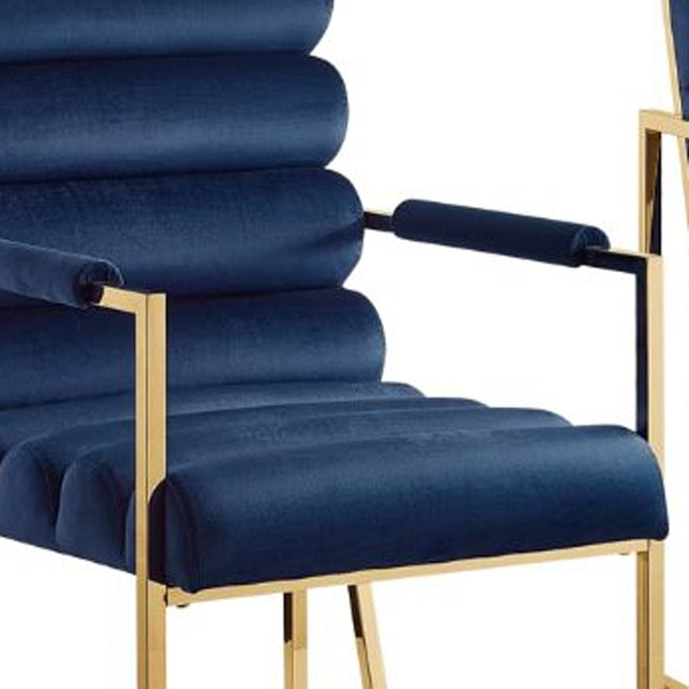 28" Set of Two Velvet Tufted Rolls Dining Chairs