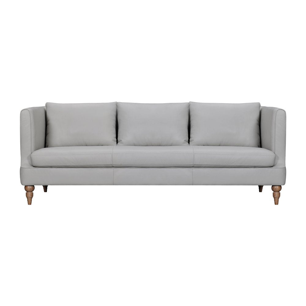 85" Leather Contemporary Tuxedo Sofa