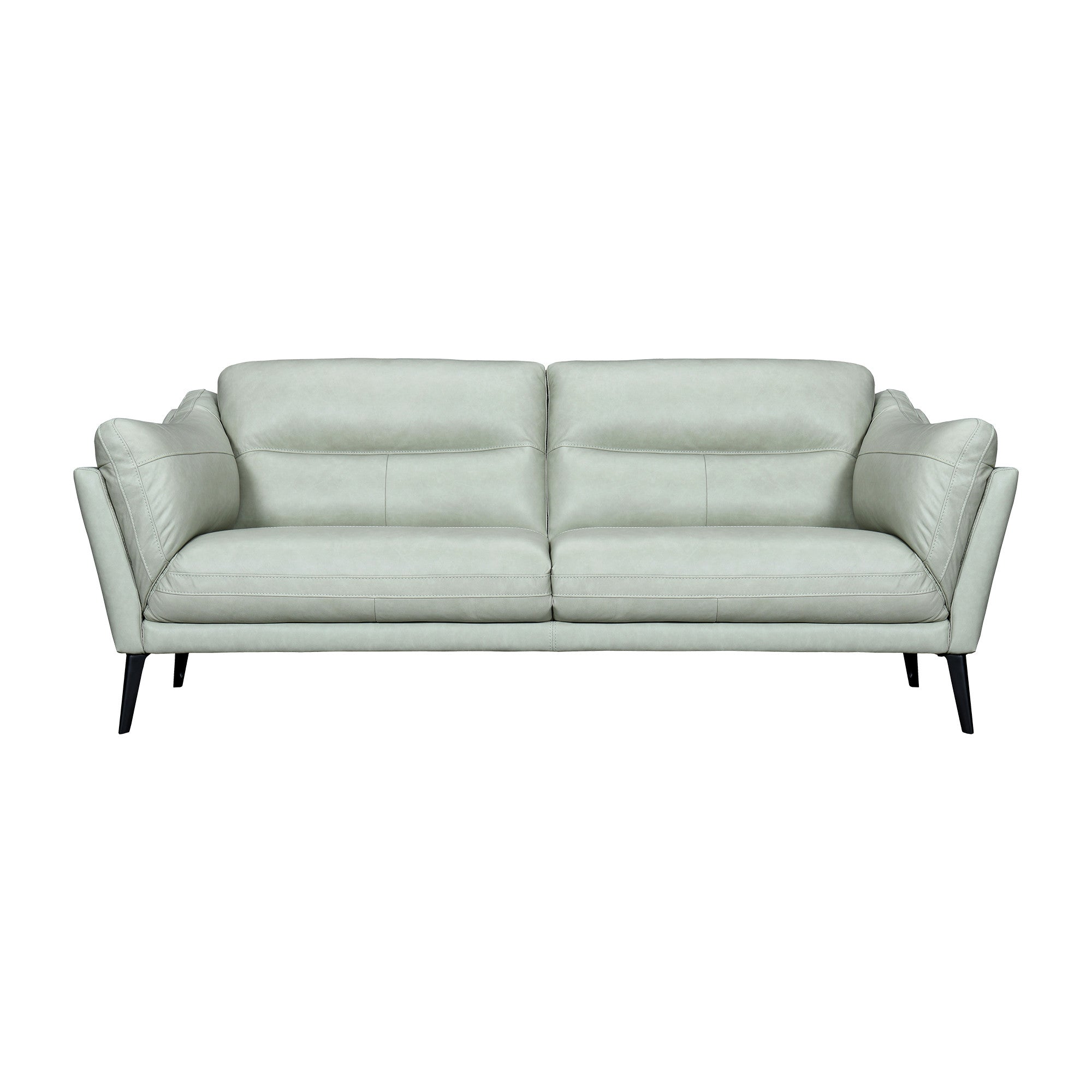 87" Flared Arm Leather Sofa