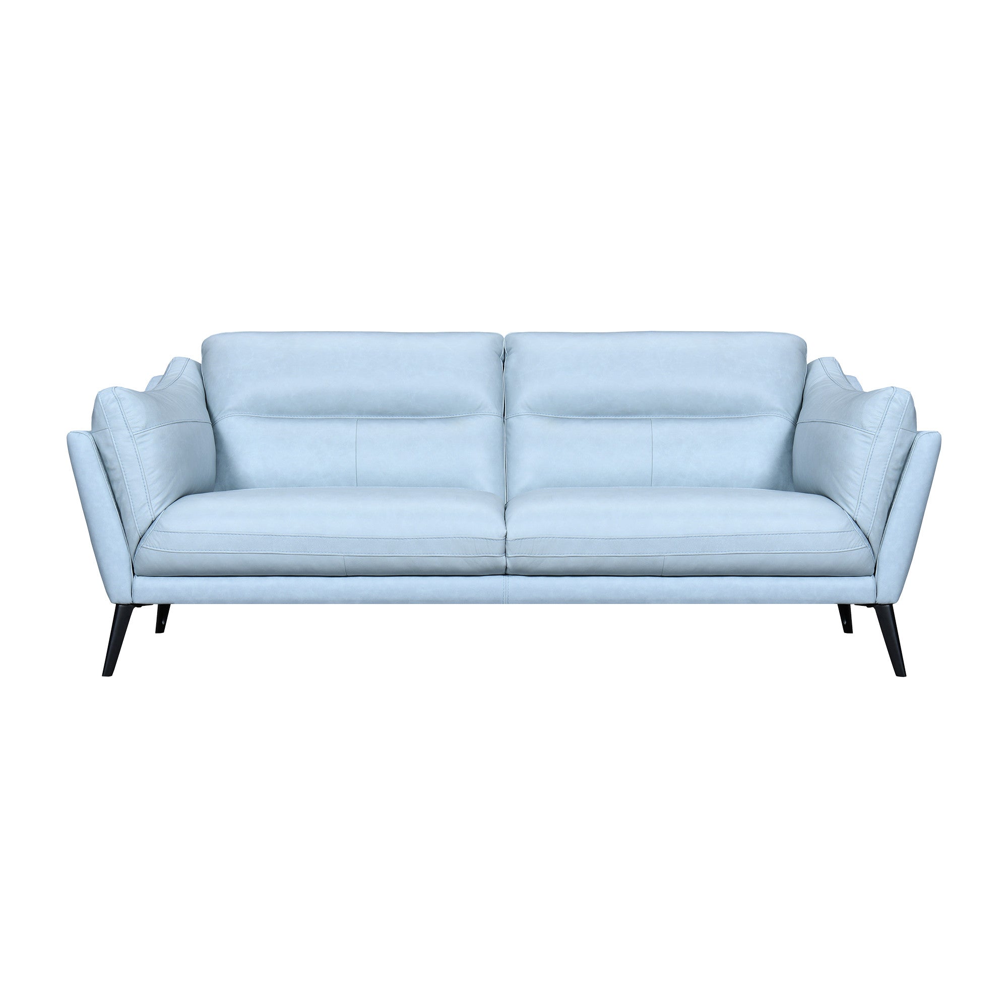 87" Flared Arm Leather Sofa