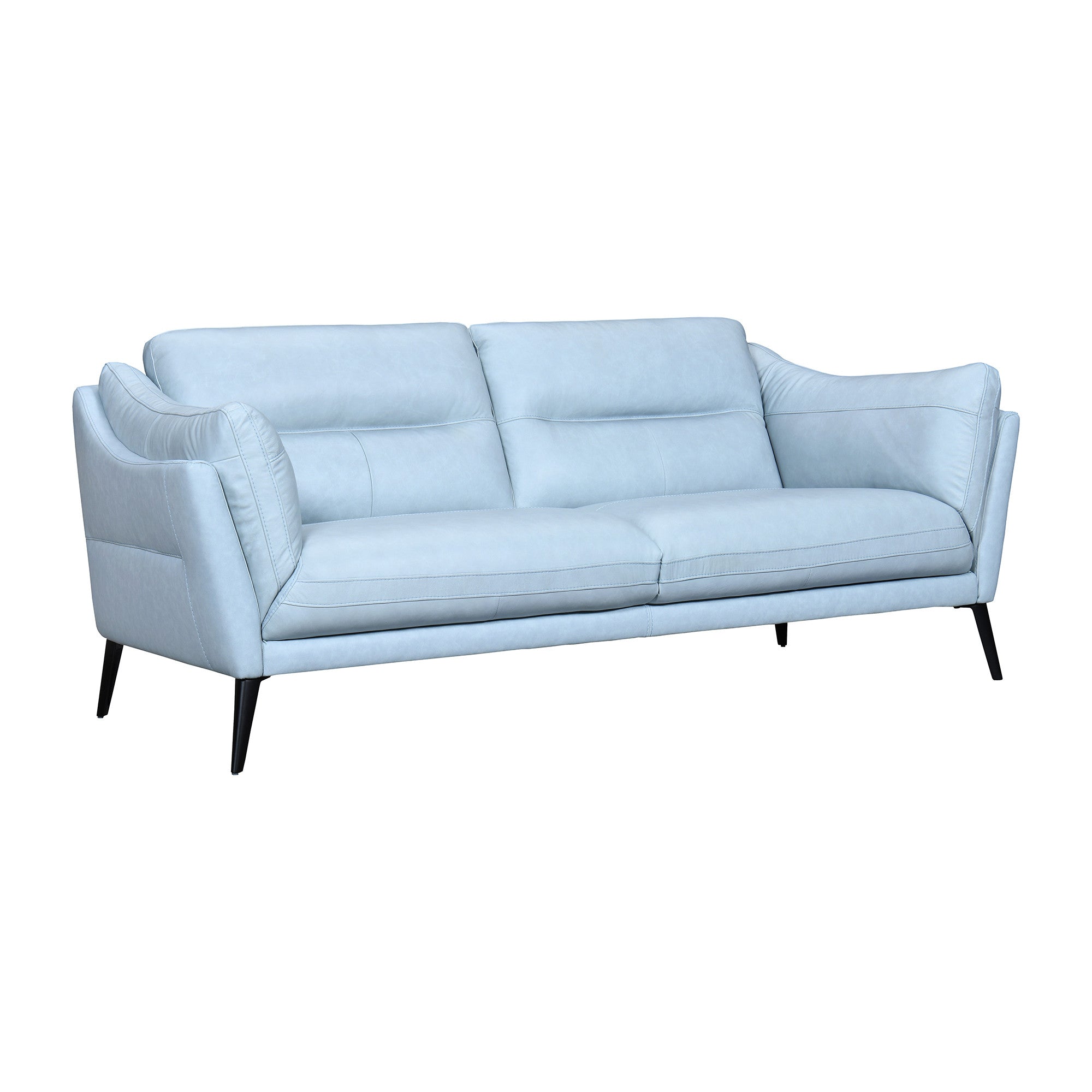 87" Flared Arm Leather Sofa