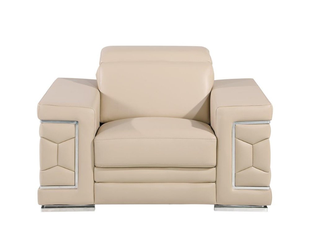 47" Geometric Leather Club Chair