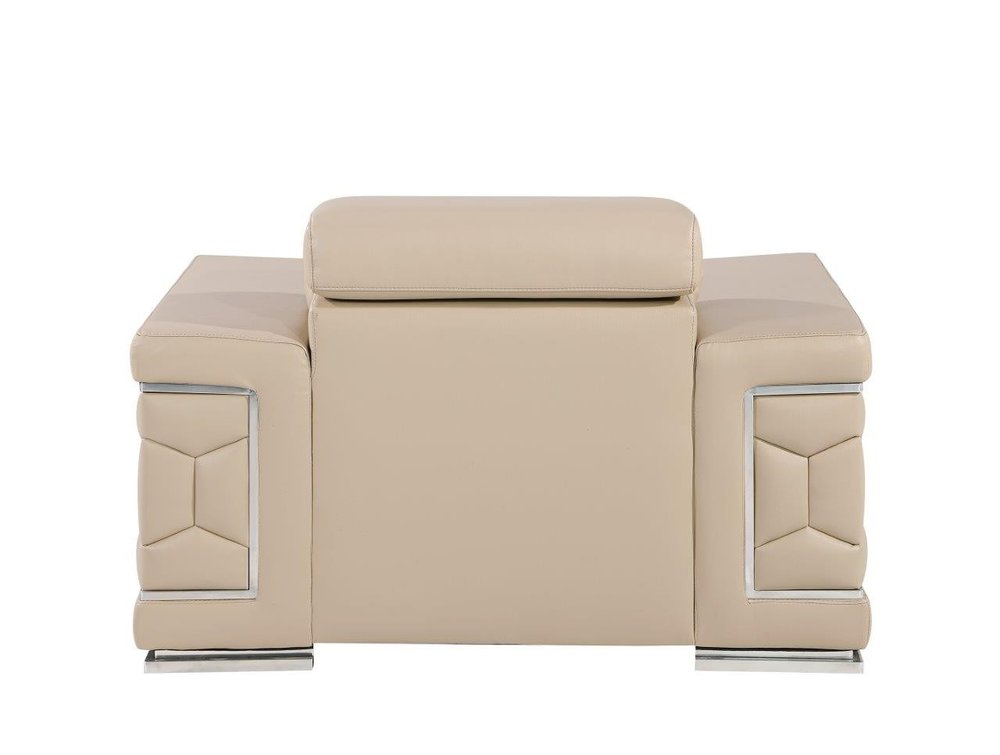 47" Geometric Leather Club Chair