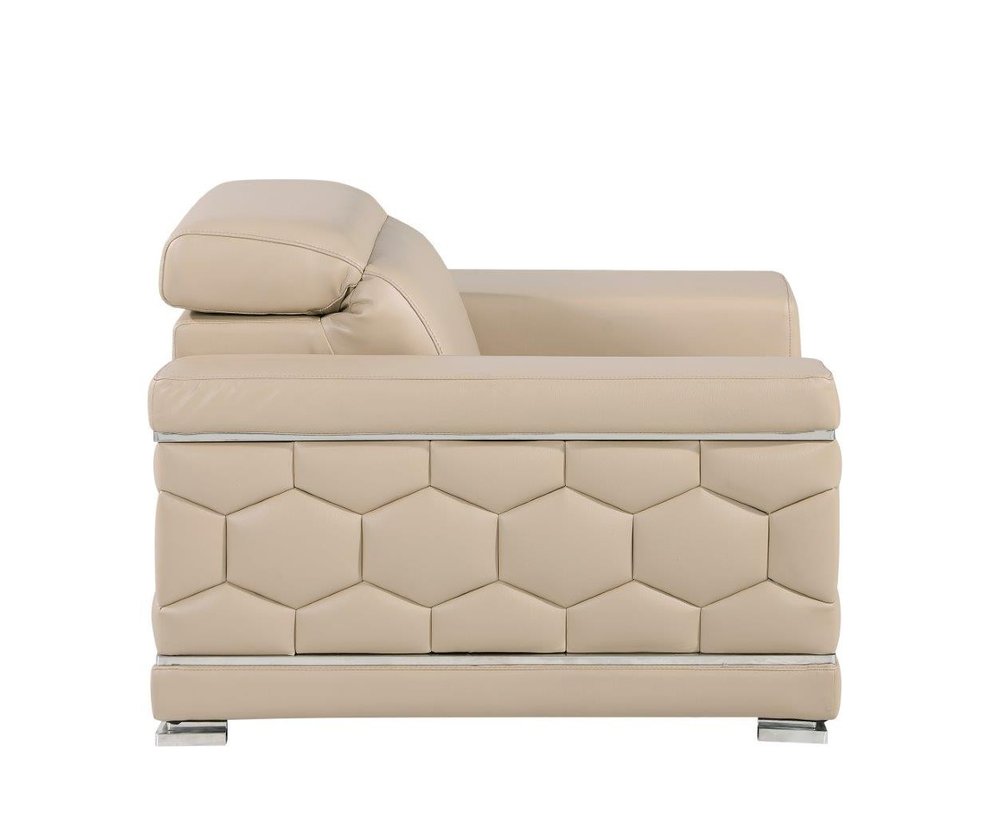 47" Geometric Leather Club Chair