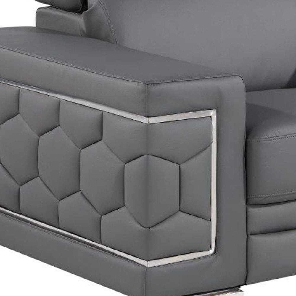 47" Geometric Leather Club Chair