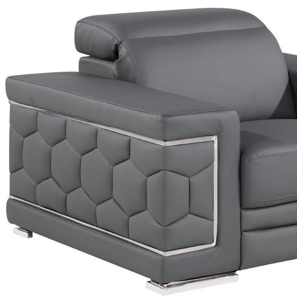 47" Geometric Leather Club Chair