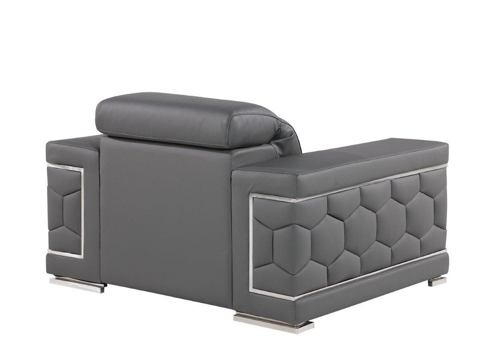 47" Geometric Leather Club Chair