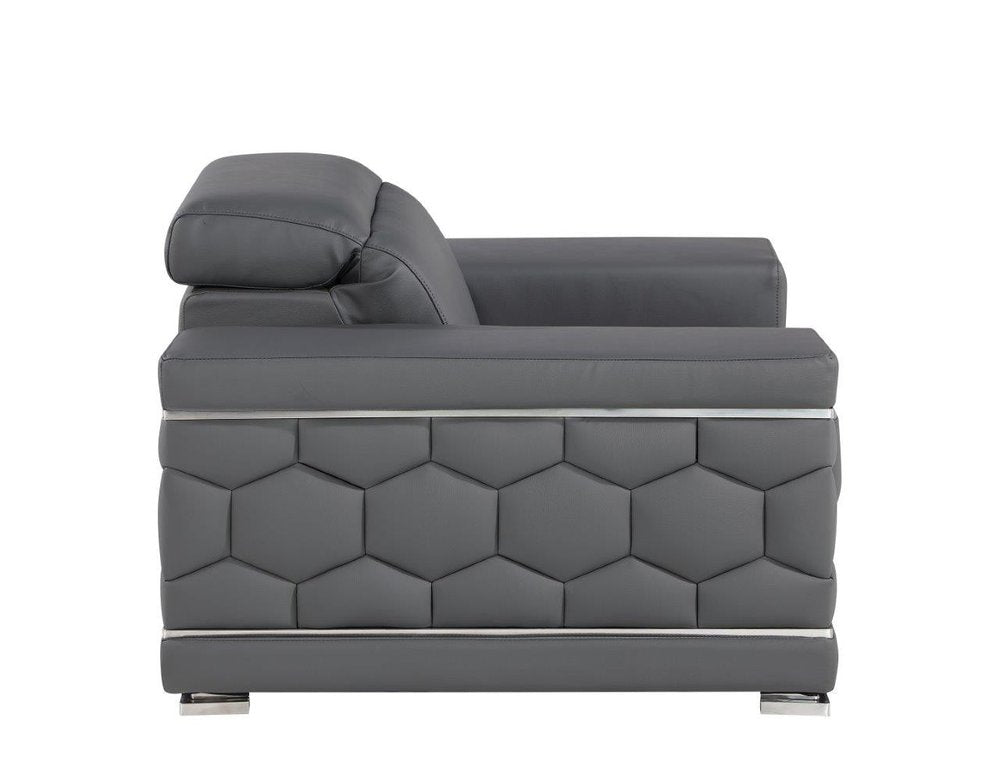 47" Geometric Leather Club Chair