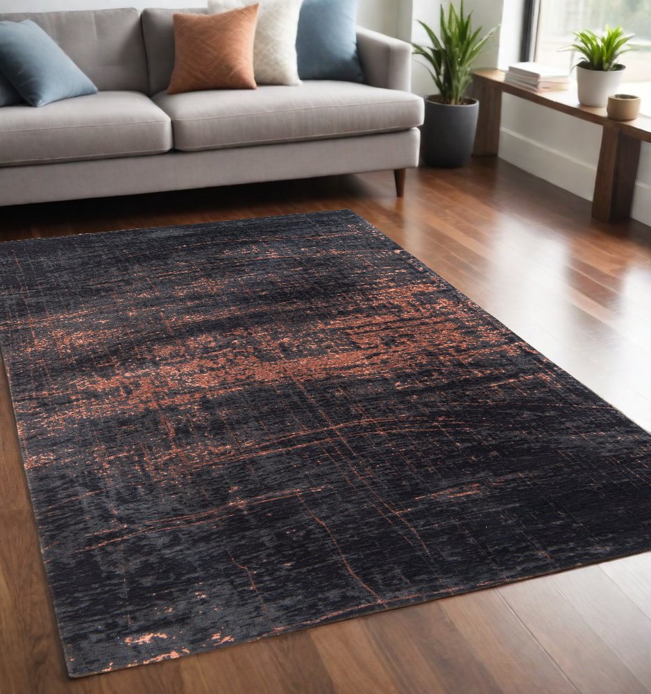 Black and Gold Abstract Area Rug