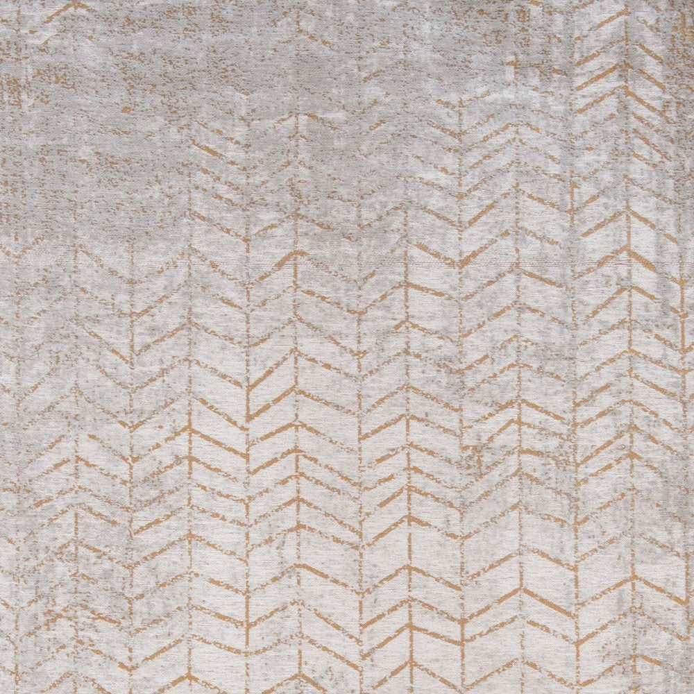 Distressed Gray and Yellow Chevron Area Rug