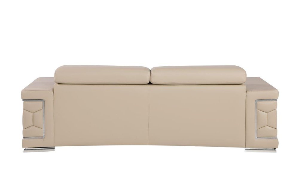 89" Geometric Leather Sofa