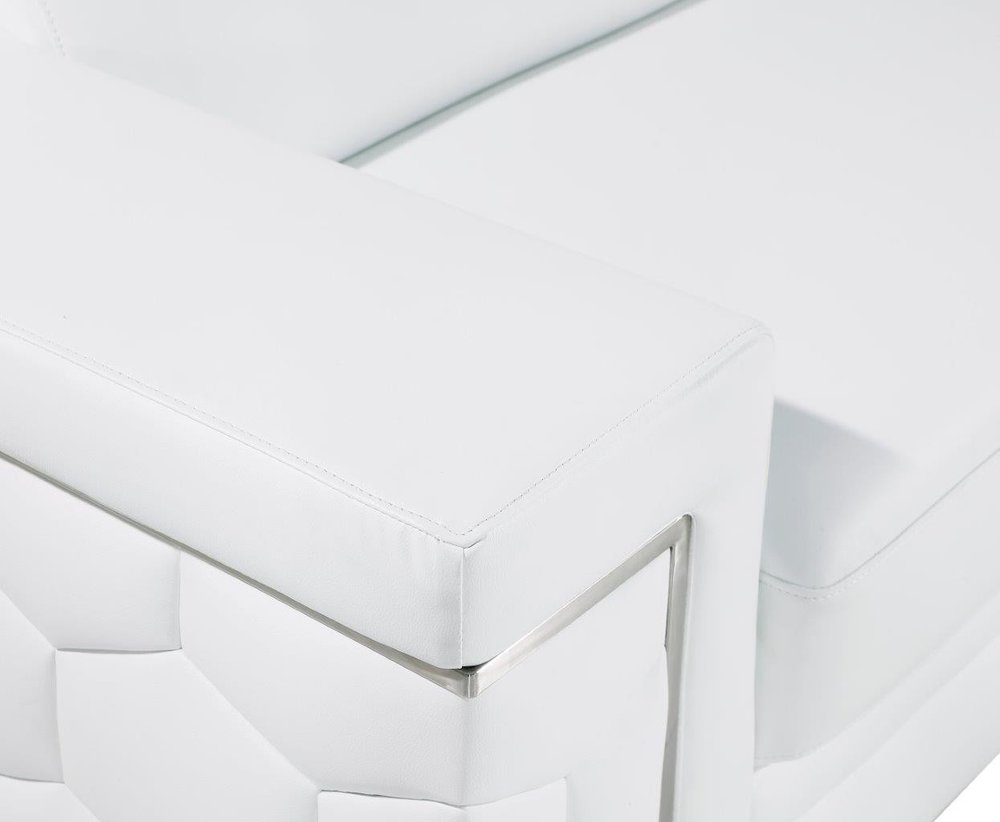 89" Geometric Leather Sofa