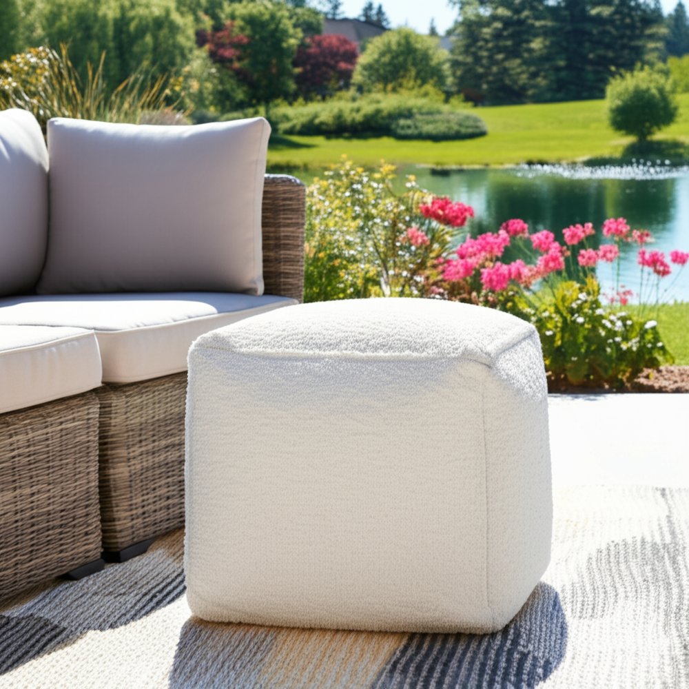 18" Outdoor Cube Pouf Ottoman