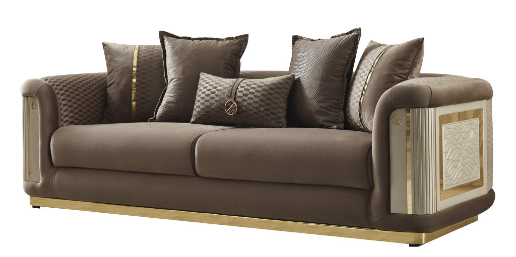 4 Piece Gold Accent 6-Seat Sofa Set