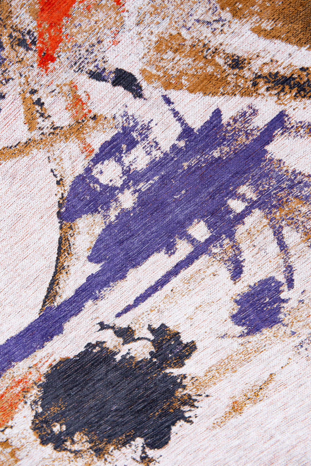 Purple, Orange, and White Abstract Area Rug