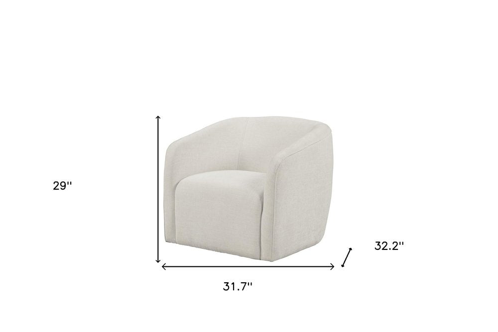 32" Beige Barrel Club Chair