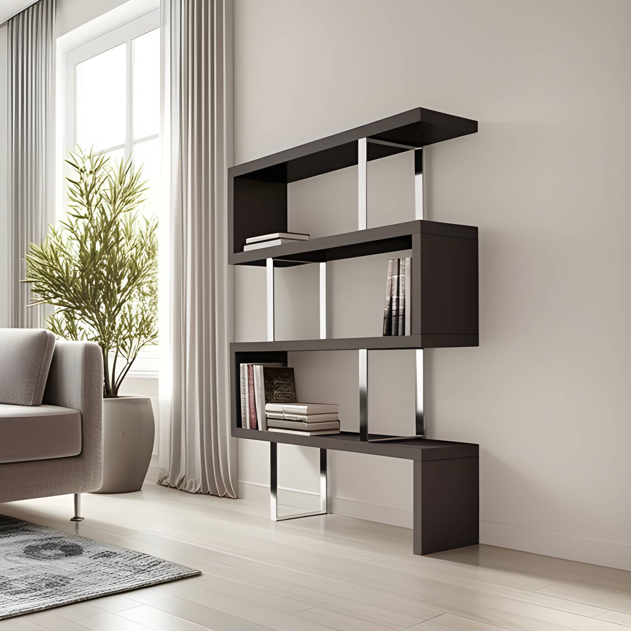 67" Contemporary Etagere Bookshelf