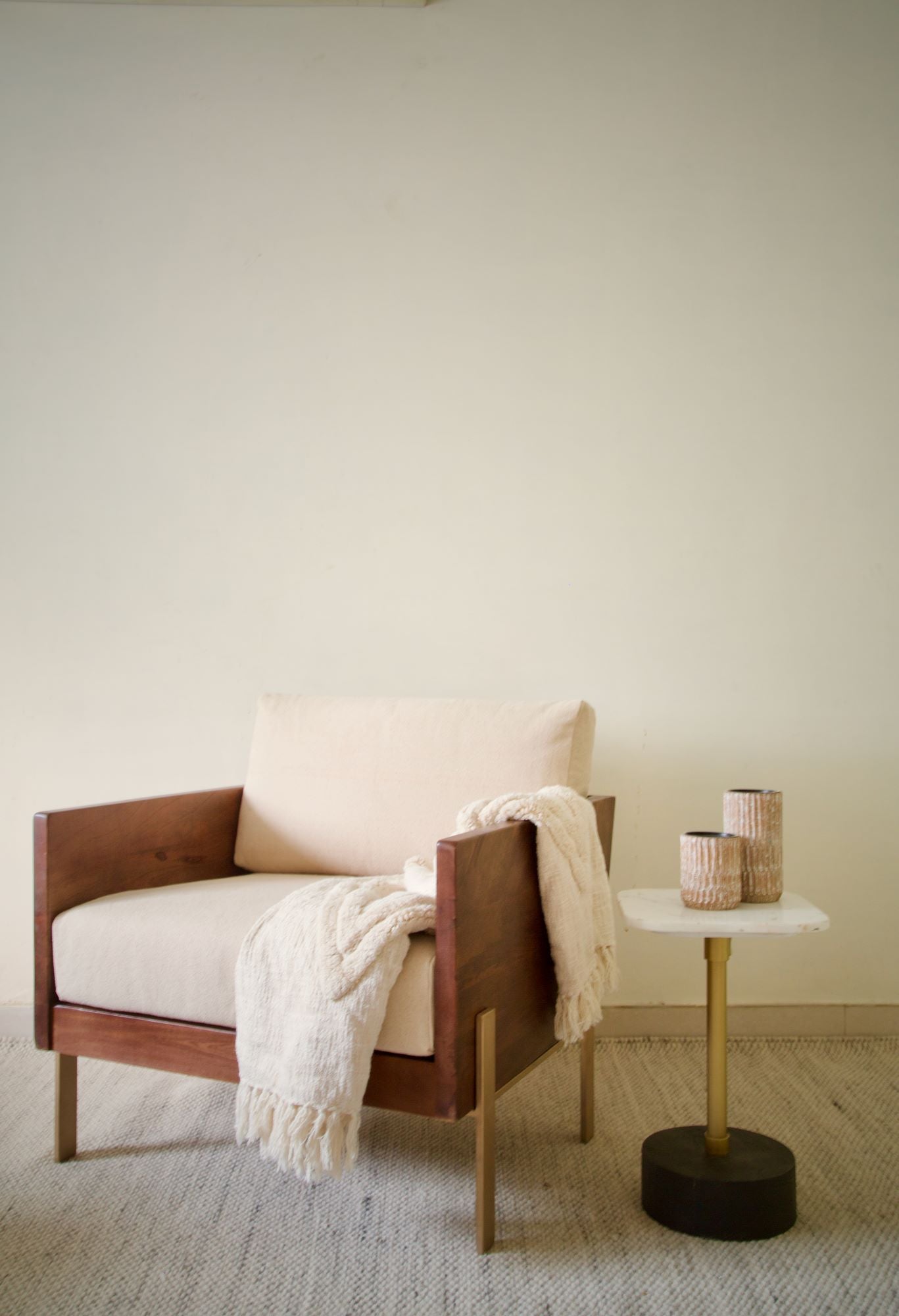 31" Brown Leather Box Back Chair