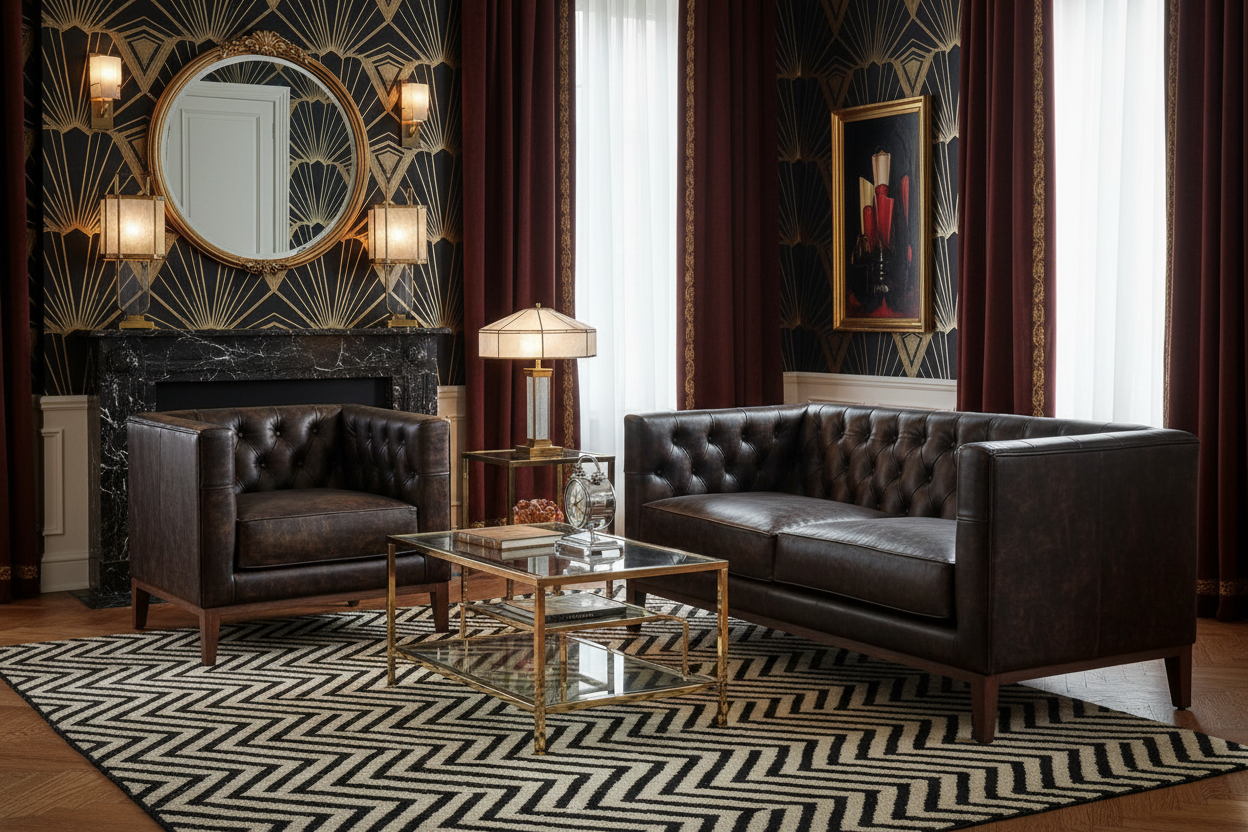 33" Brown and Black Antiqued Tufted Leather Tuxedo Club Chair