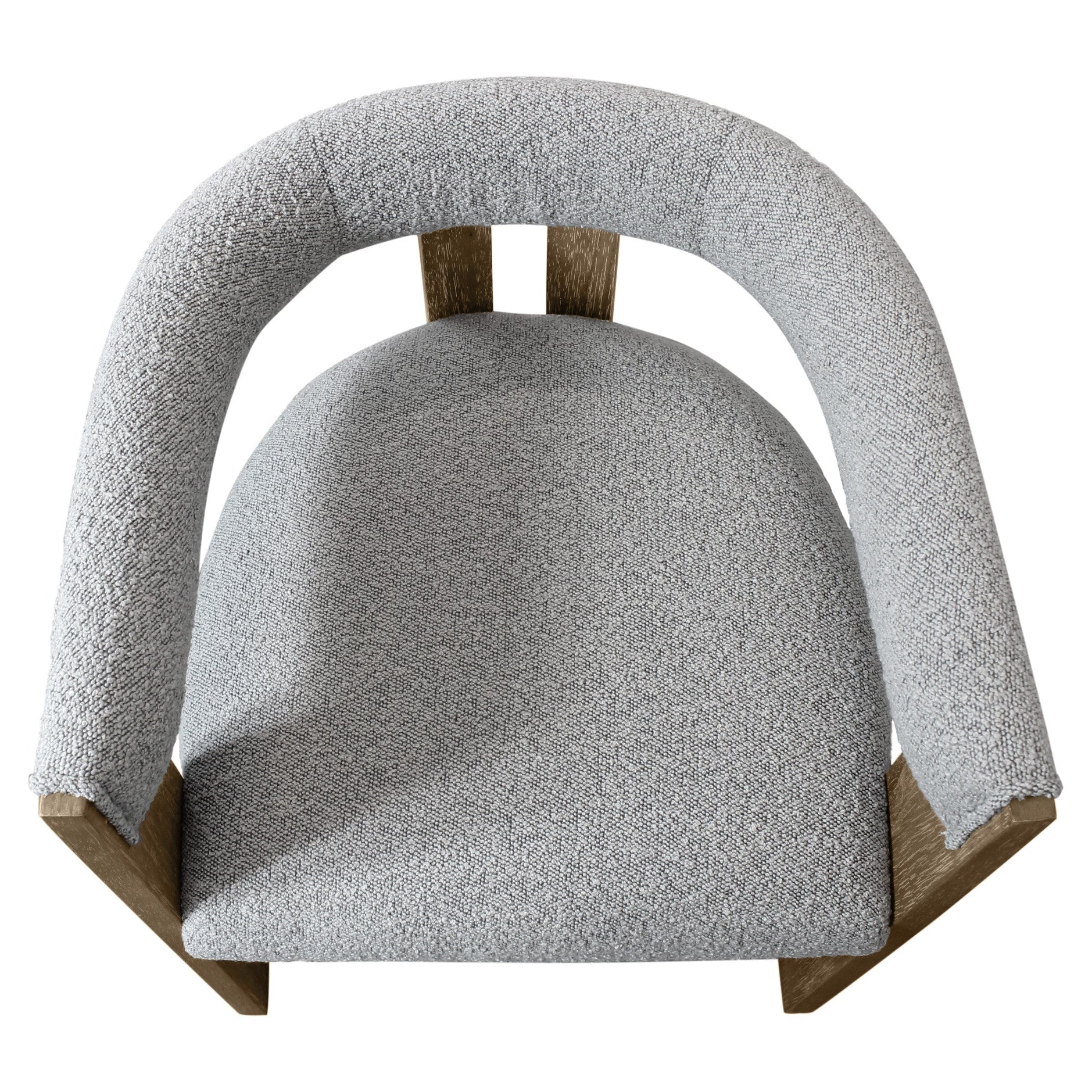 23" Bouclé and Wood Modern Barrel Chair