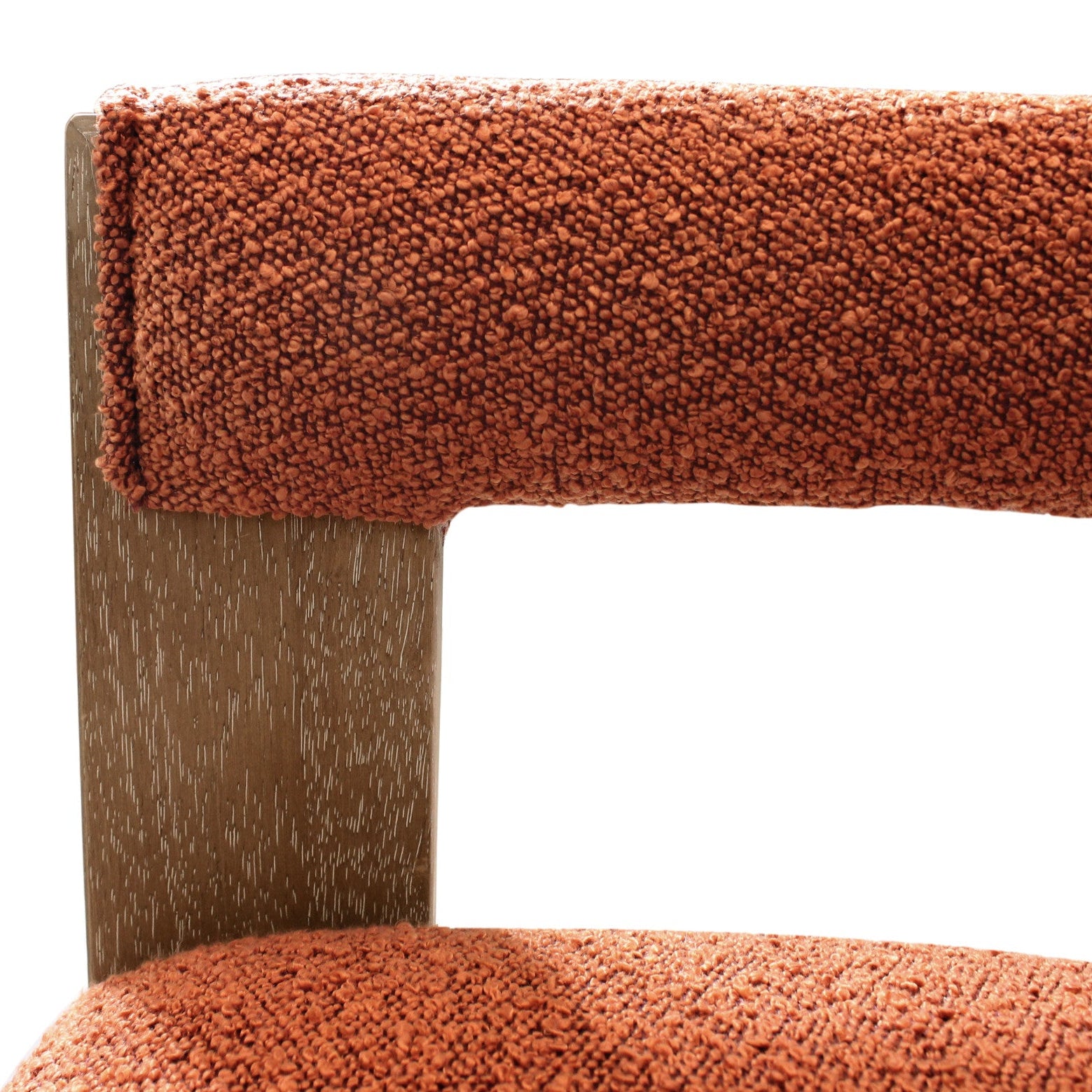 23" Bouclé and Wood Modern Barrel Chair