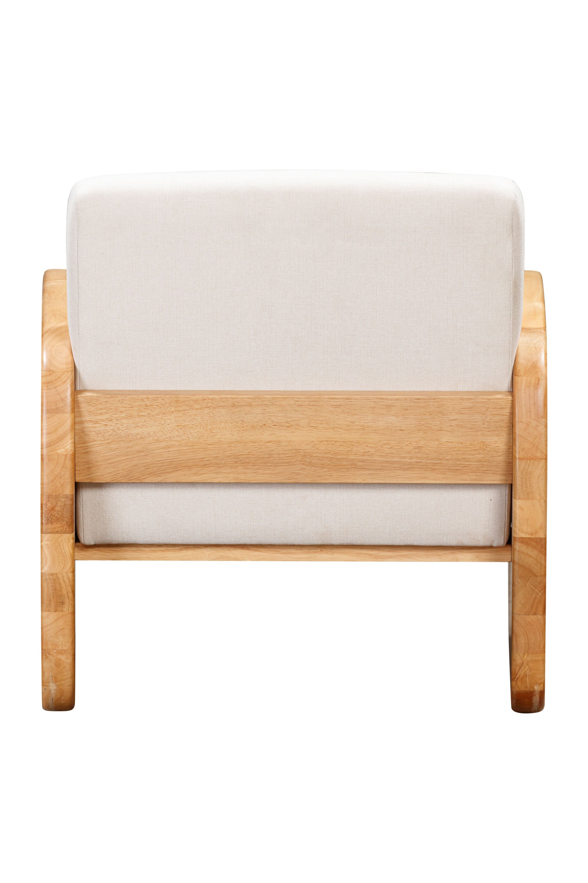 29" White Simple Wood Arm Chair