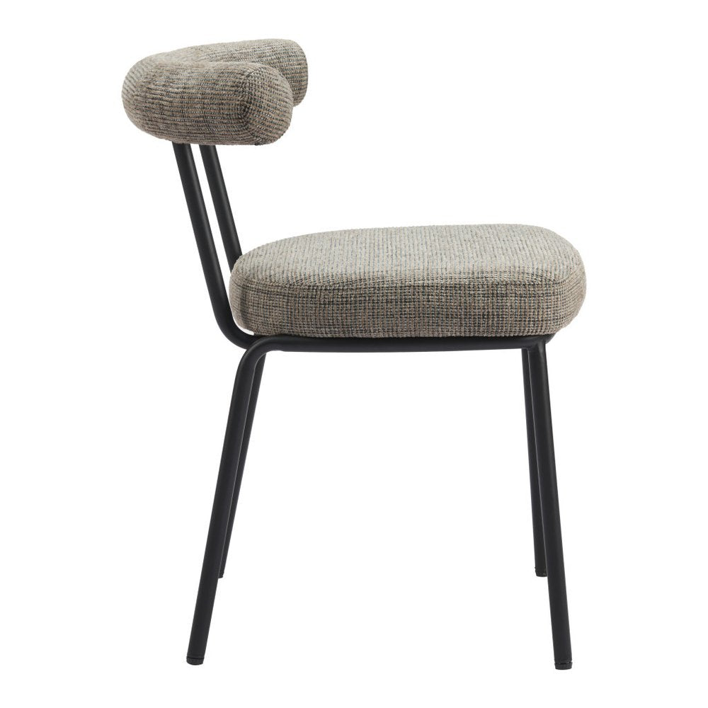 Set of Two 23" Green Open Back Barrel Dining Chair