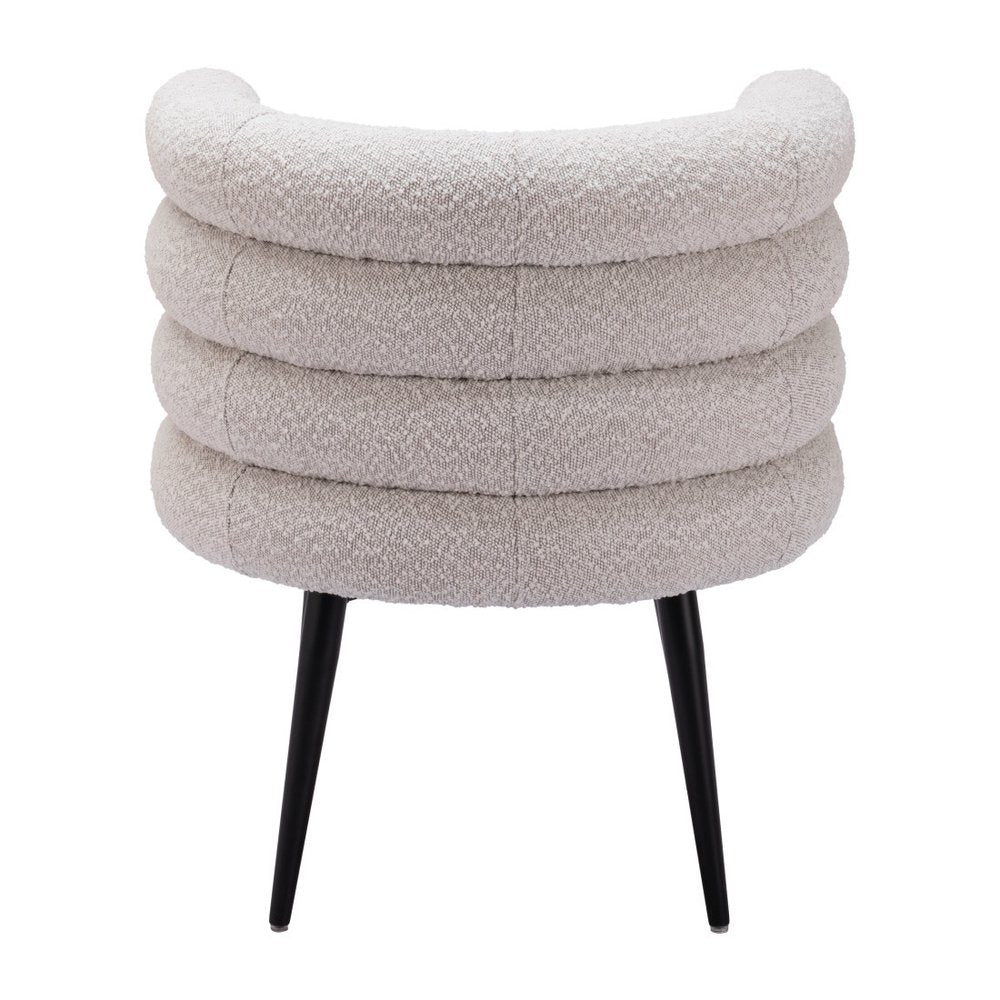 27" Gray Faux Fur Barrel Dining Chair
