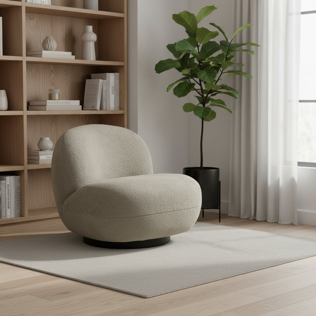 30" Faux Shearling Slipper Chair