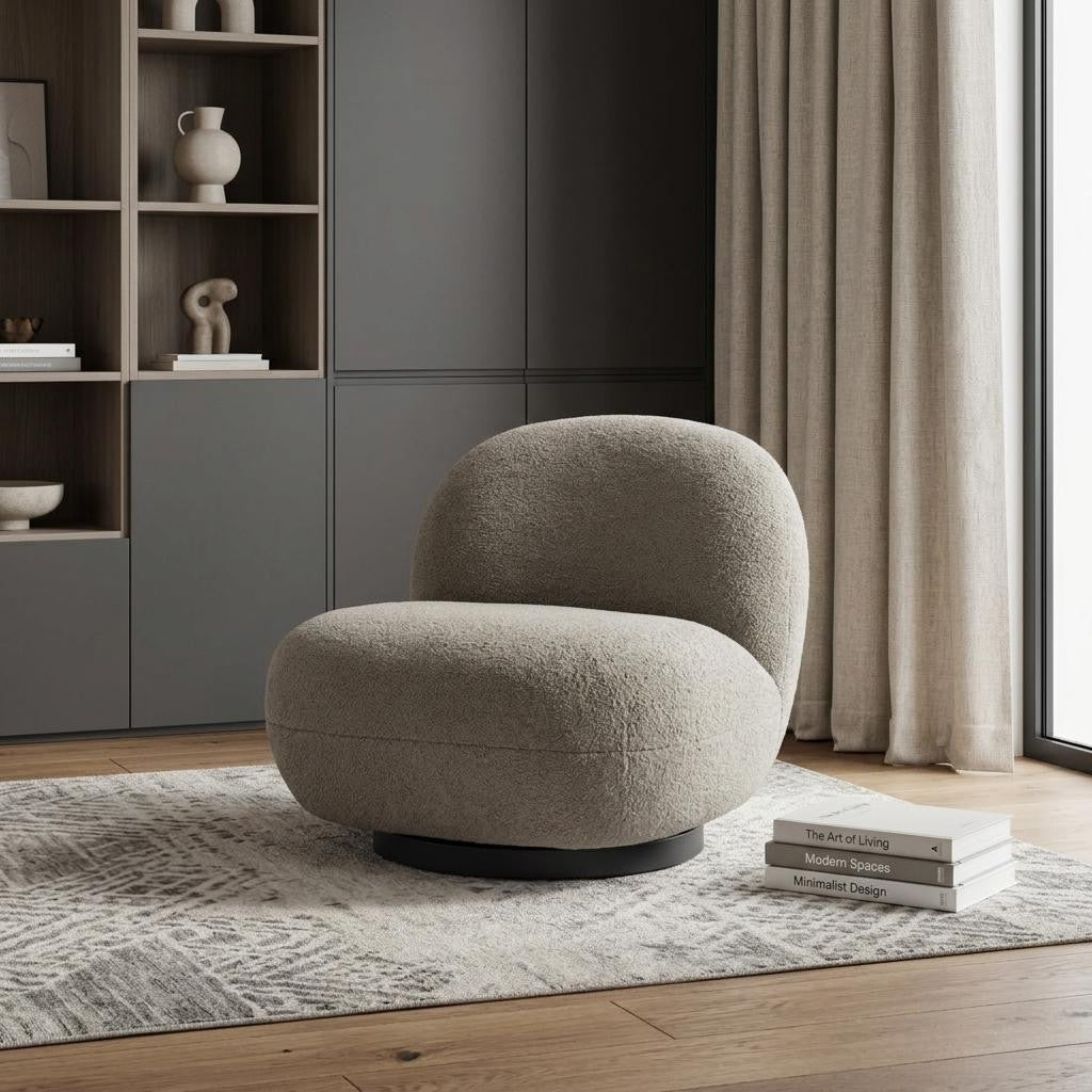30" Faux Shearling Slipper Chair
