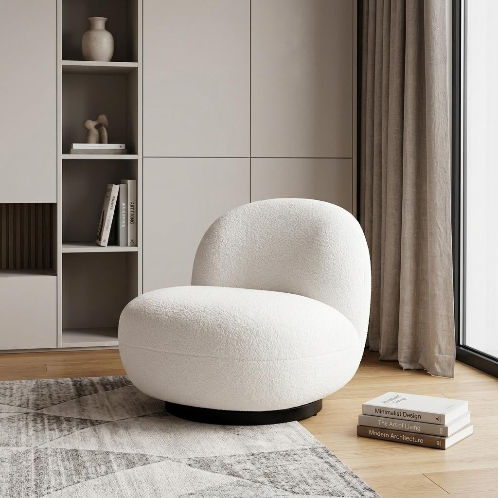 30" Faux Shearling Slipper Chair
