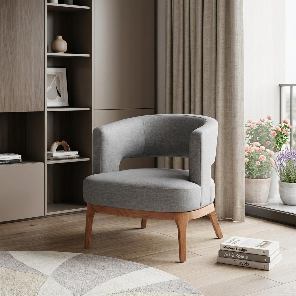 27" Half-Back Barrel Chair