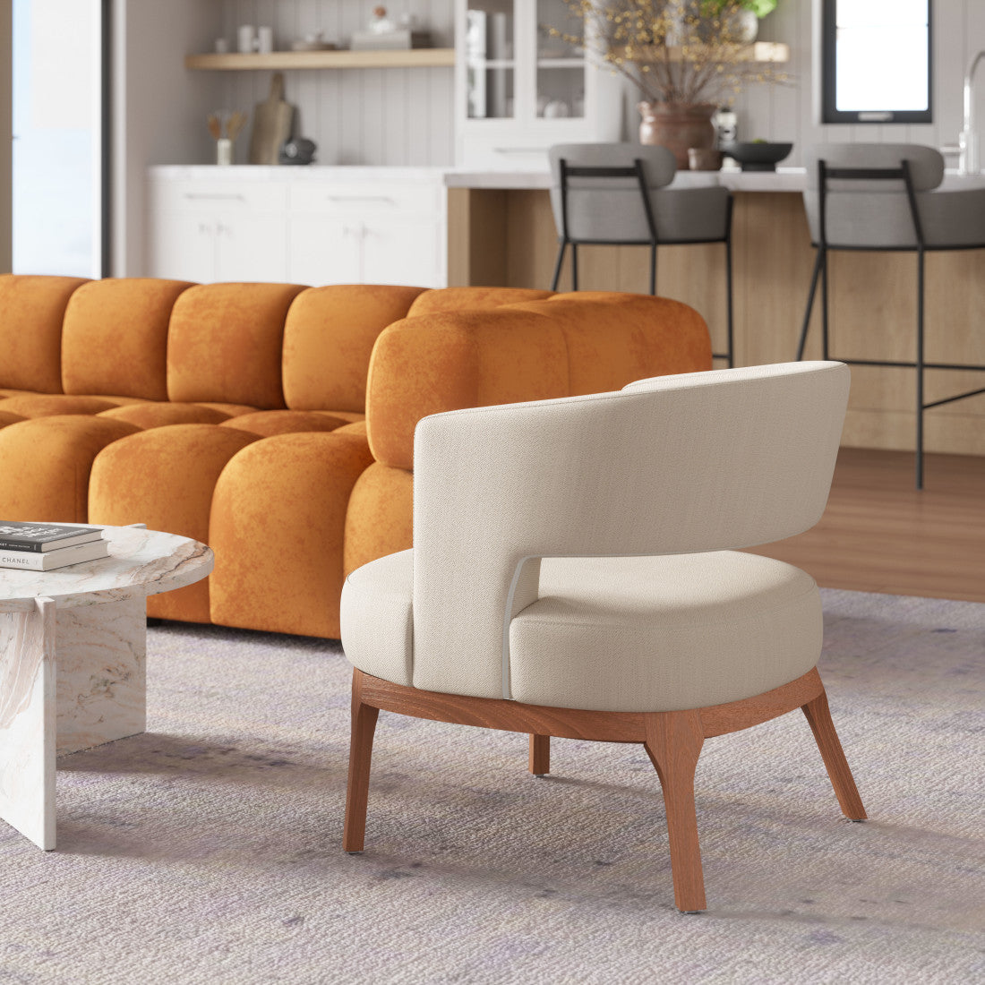 27" Half-Back Barrel Chair