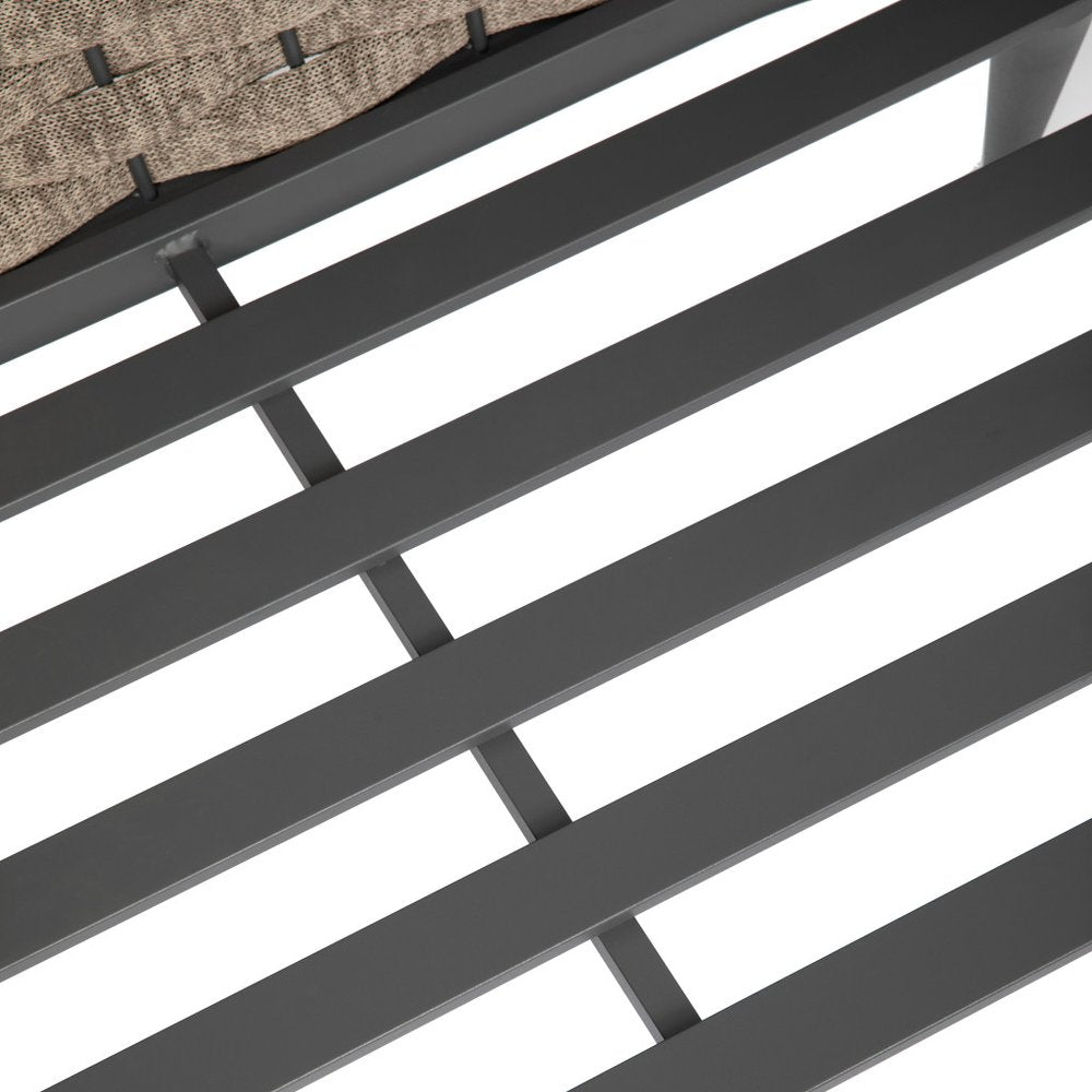 56" Dark Gray and Brown Outdoor Knotted Loveseat