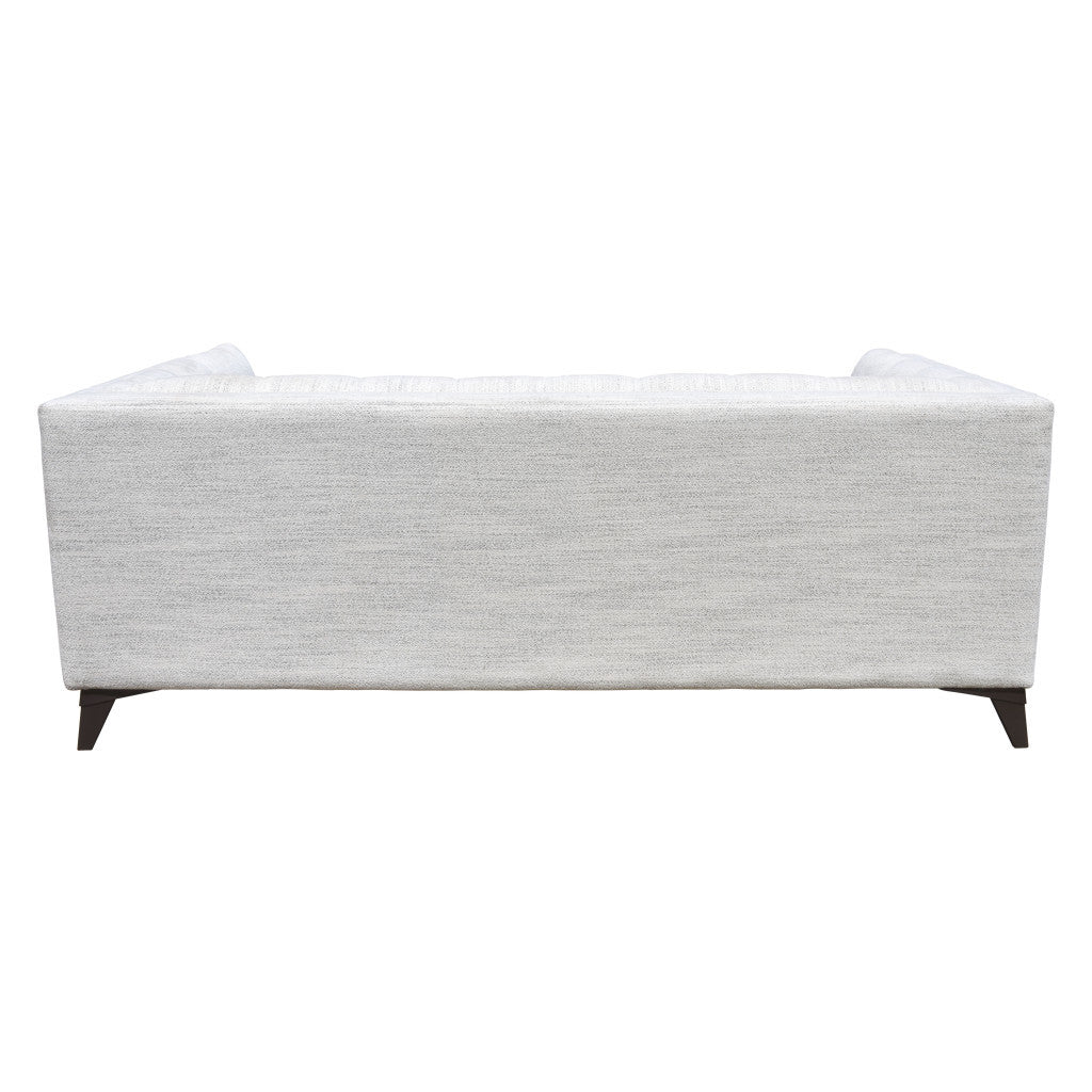 79" Contemporary White Channel Back Tuxedo Sofa