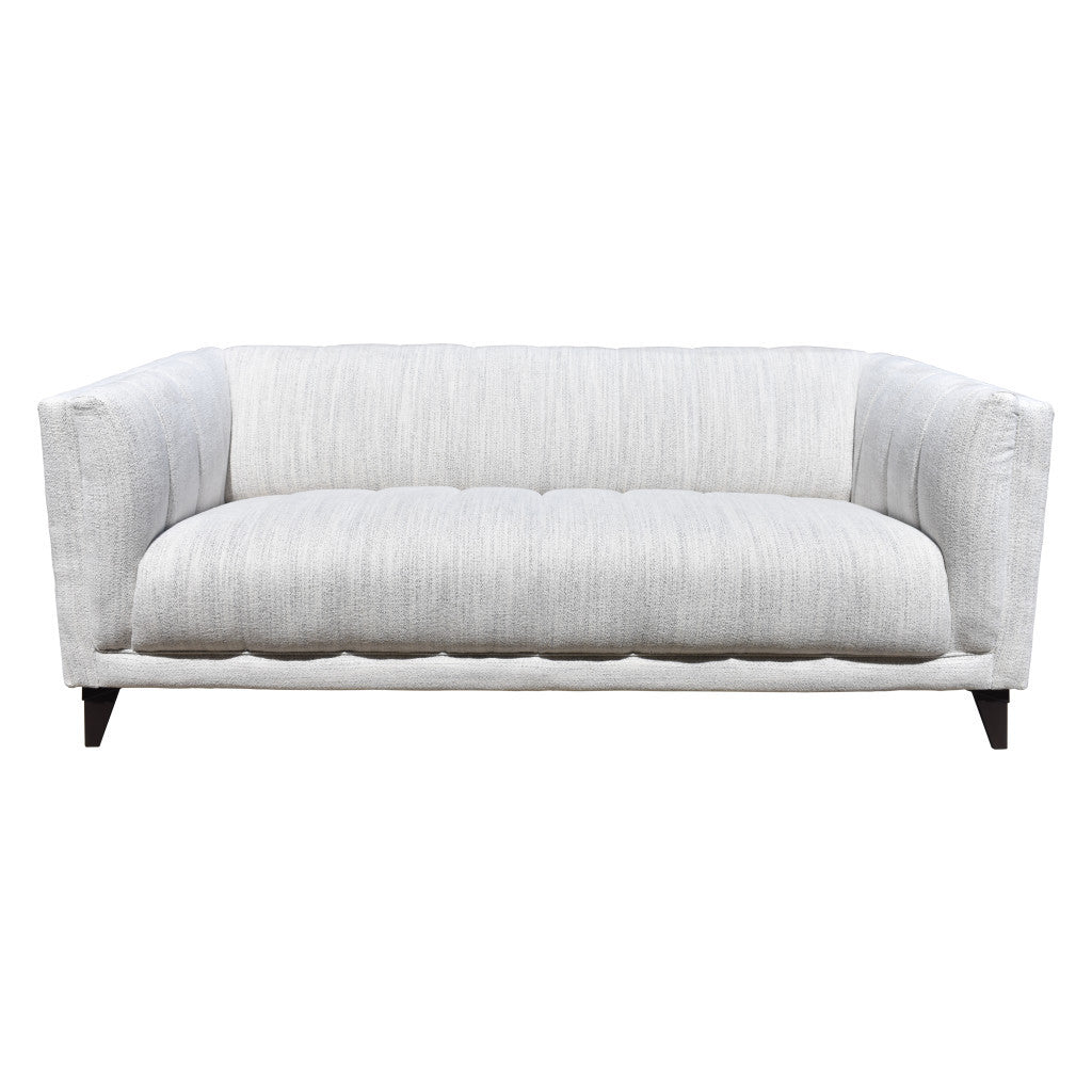 79" Contemporary White Channel Back Tuxedo Sofa