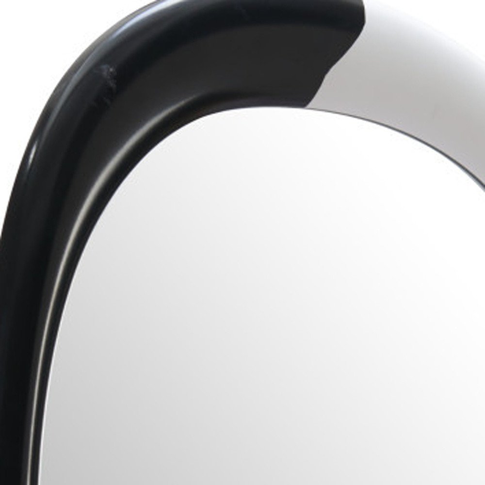 31" Black and White Warped Oval Mirror