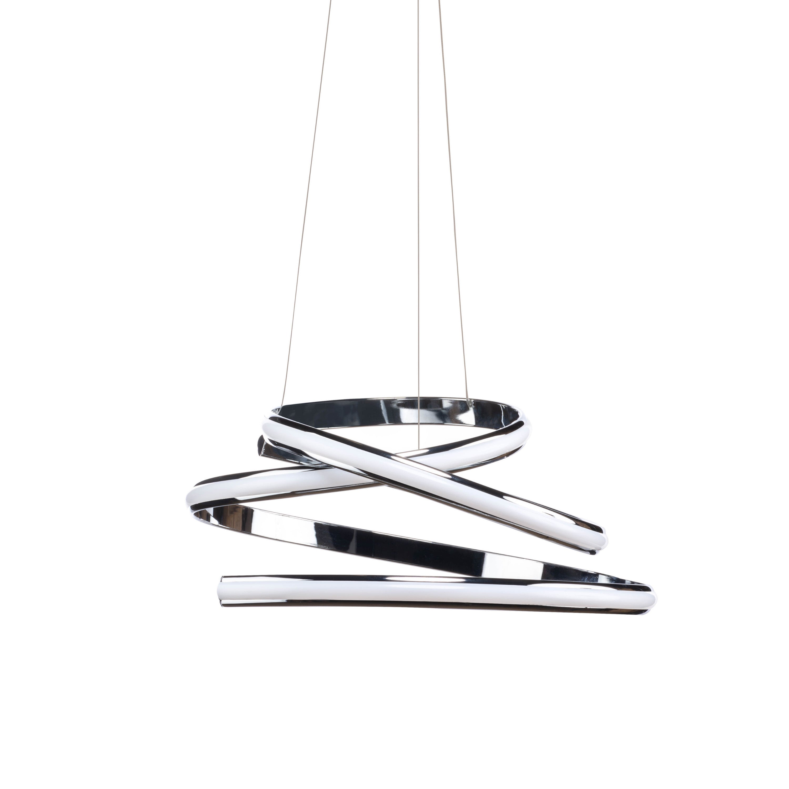 23" Silver Spiral LED Chandelier