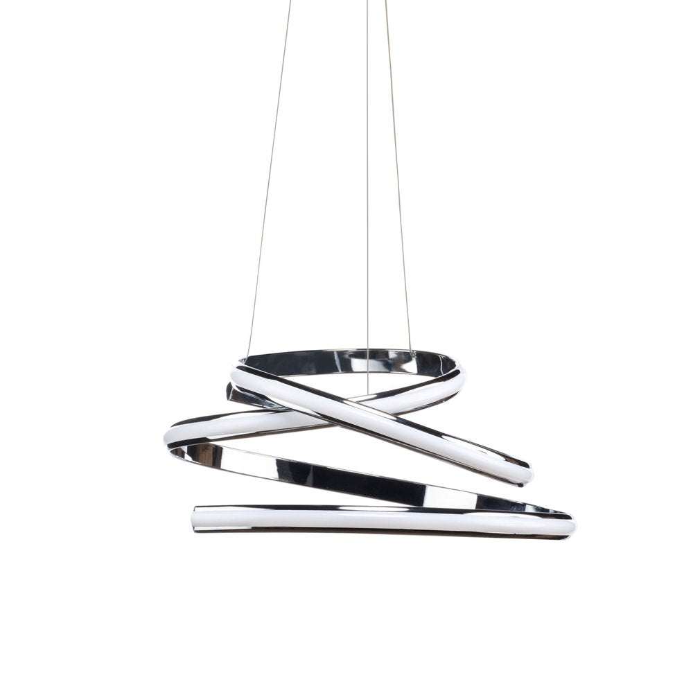 23" Silver Spiral LED Chandelier