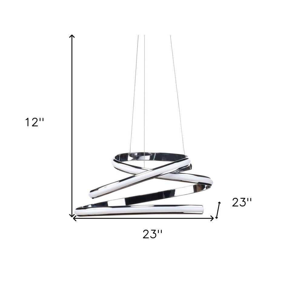 23" Silver Spiral LED Chandelier