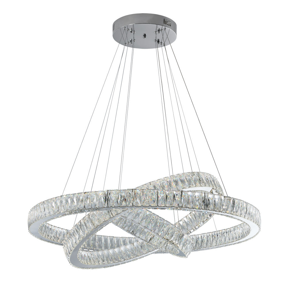 41" 3 Ring Crystal Contemporary Chandelier